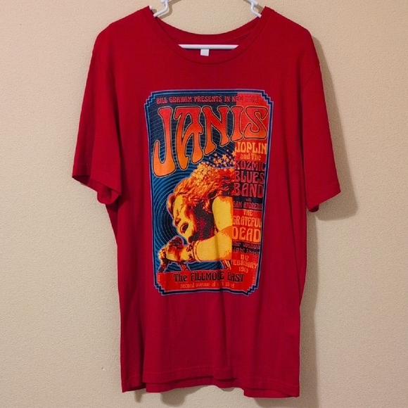Bold Red Janis Joplin Graphic Tee - Picture 1 of 6